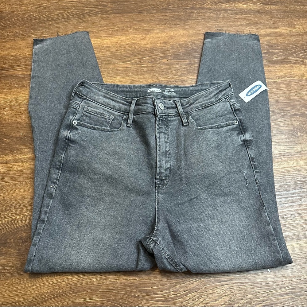 NWT Old Navy Rockstar Distressed Ripped High Rise Skinny Jeans Women’s Size 12